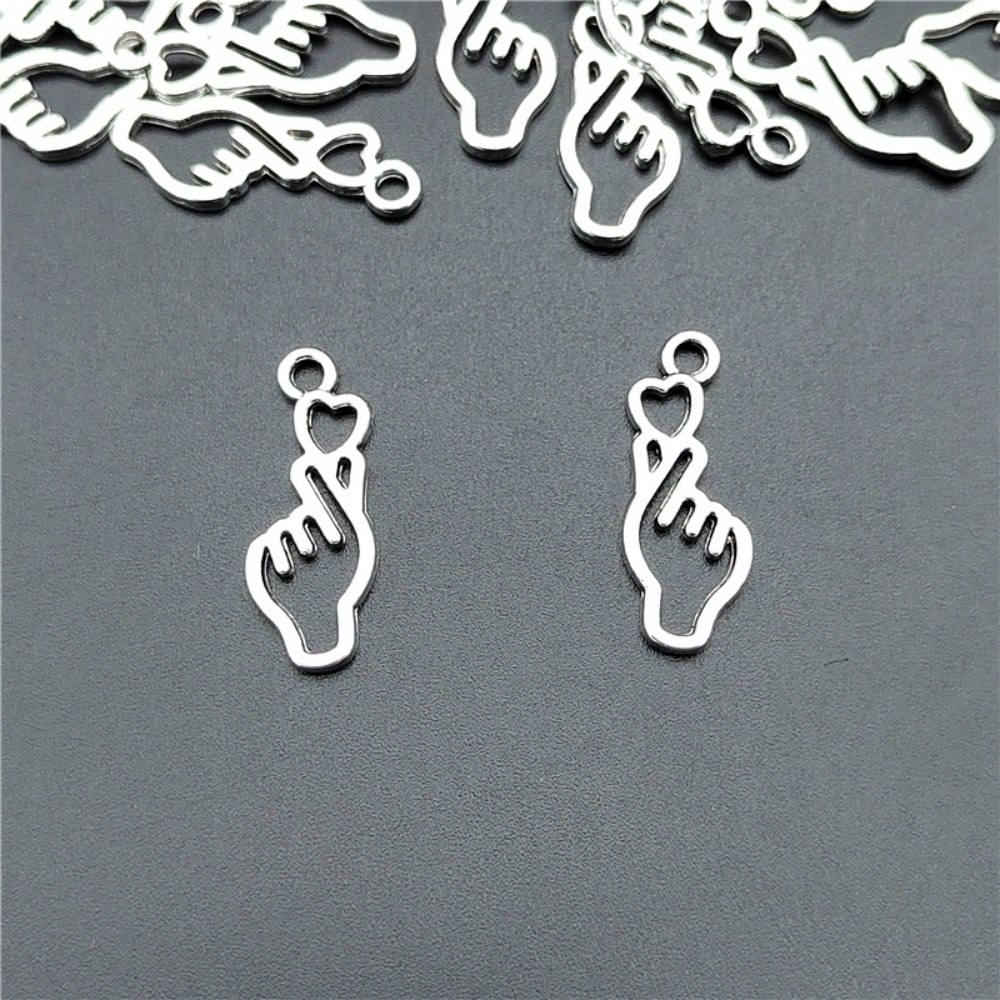 Y2K Tech Accessories - จี้รูปหัวใจ 10-100 ชิ้น สำหรับทำเครื่องประดับ DIY ลูกปัด