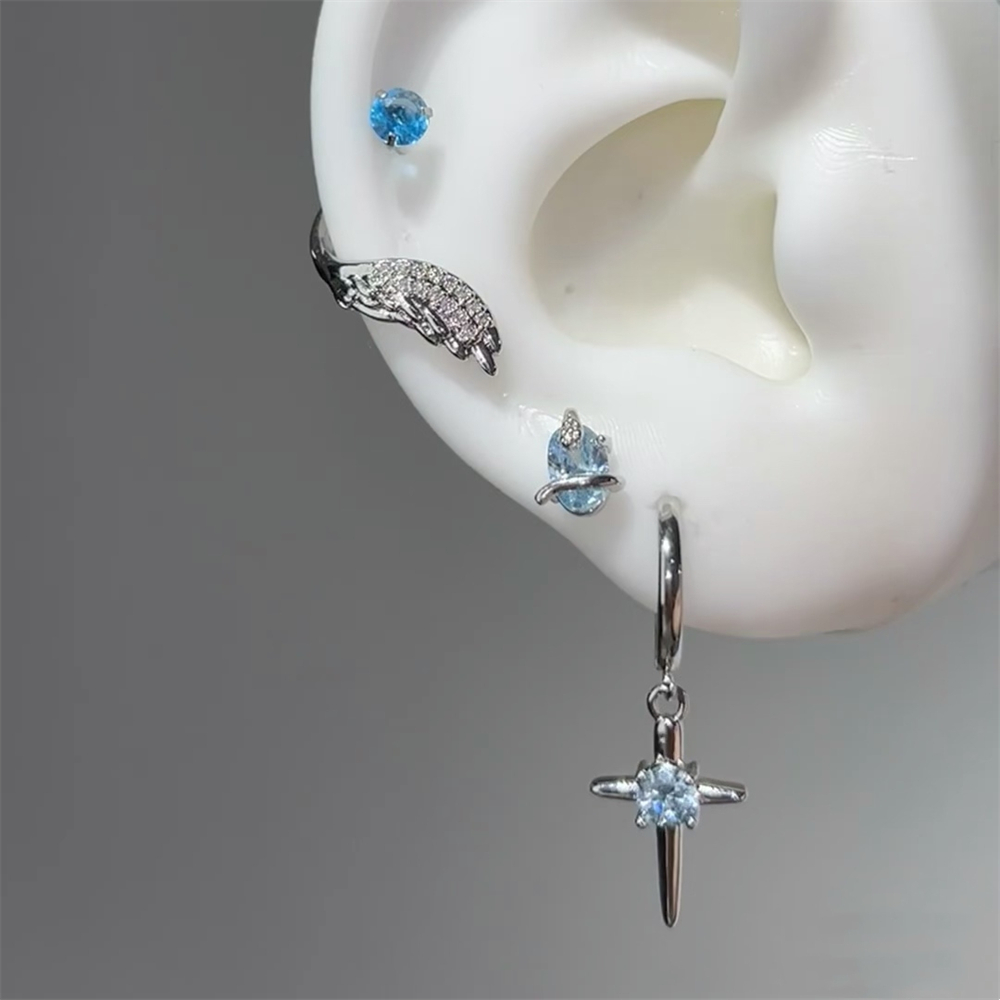 1 Pcs Bling Zircon CROSS DROP  - Y2K Tech Accessories บทวิจารณ์และราคา