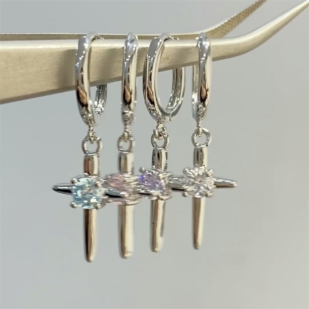 1 Pcs Bling Zircon CROSS DROP  - Y2K Tech Accessories บทวิจารณ์และราคา