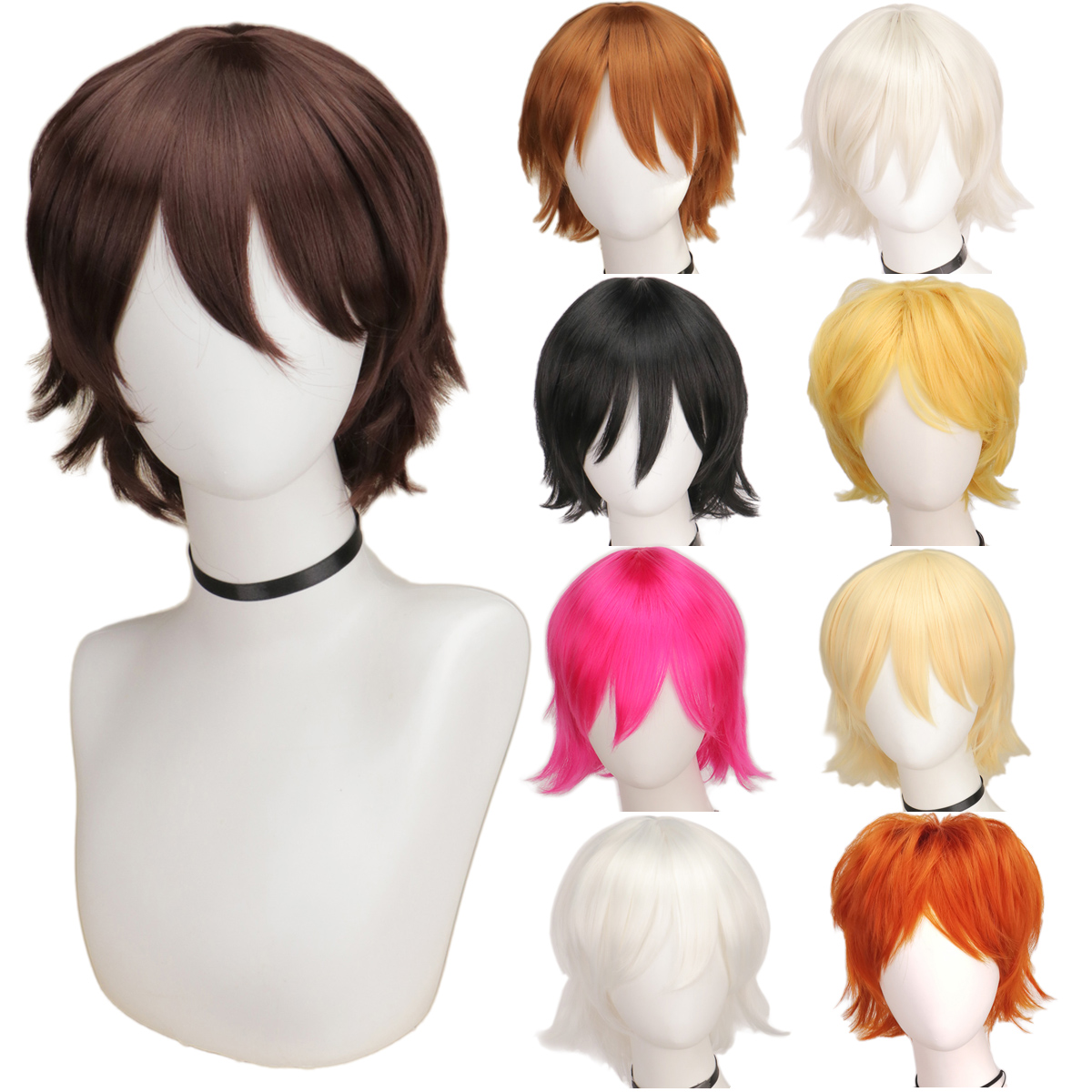QQXCAIW วิกผมชายสีดำสีขาวสีม่ว - Tech Accessories For Men บทวิจารณ์และราคา