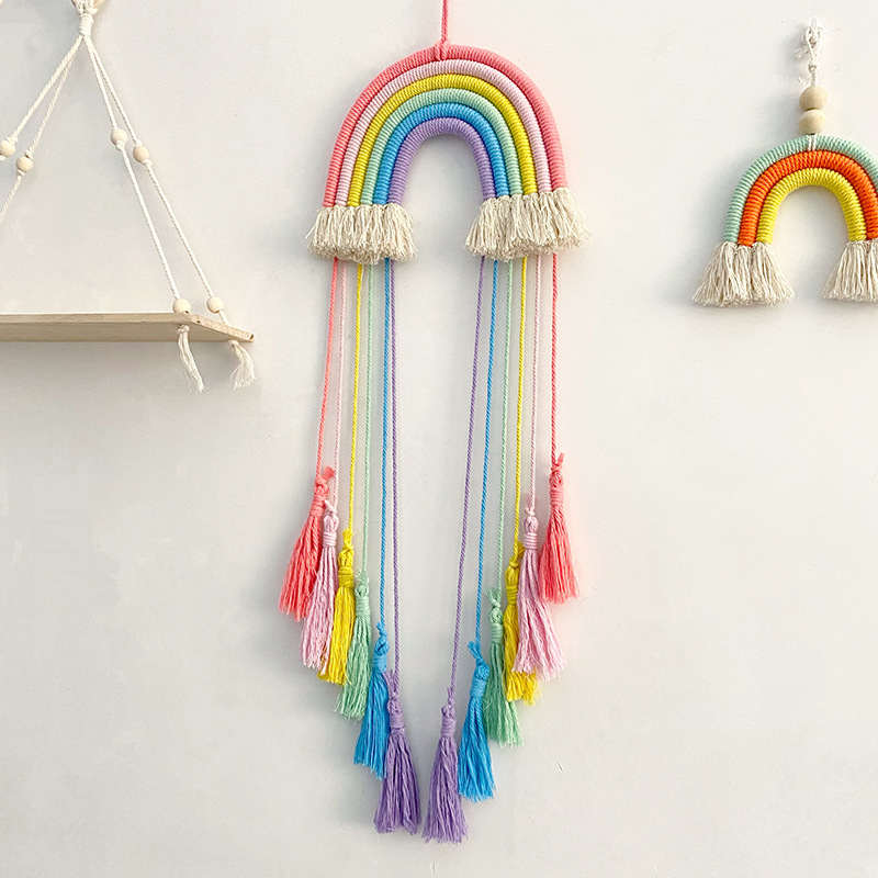 เชือกฝ้ายถักทอสีรุ้ง ของตกแต่ง - Tech Home Accessories บทวิจารณ์และราคา